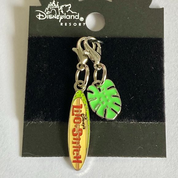 Disney Lilo & Stitch Charm Clip-On Surfboard Palm Leaf Zipper Pull Purse Aulani - Picture 2 of 8